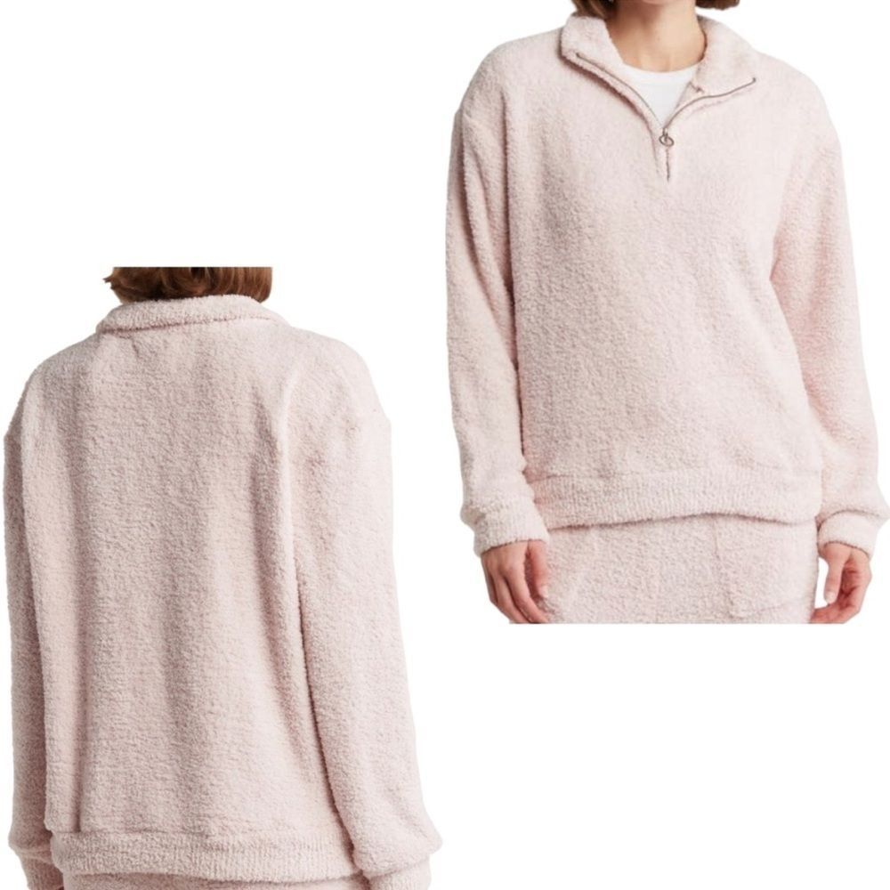 Honeydew Intimates Sherpa 1/4 Zip Sweater In Pink